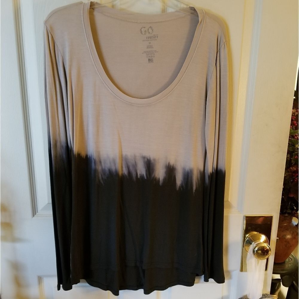 GO COUTURE TAUPE & INK TOP